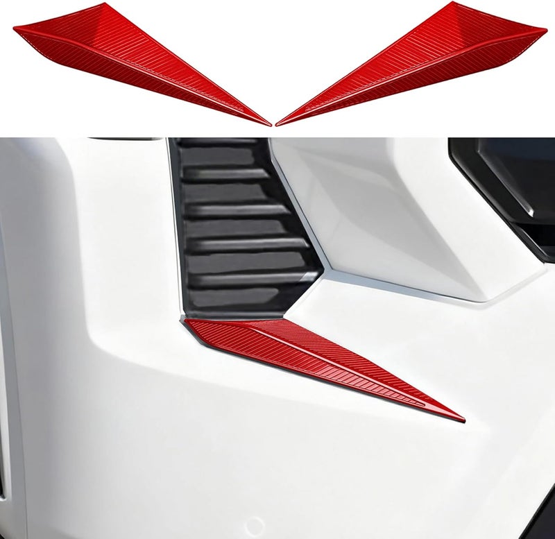 BORUIEN For Toyota Tacoma 2024 2025 2026 Exterior Accessories Front Bumper Side Fog Lamp Light Cover Headlight Trim Frame Grille Decor ABS (Grille Decor-Red) - Image 1